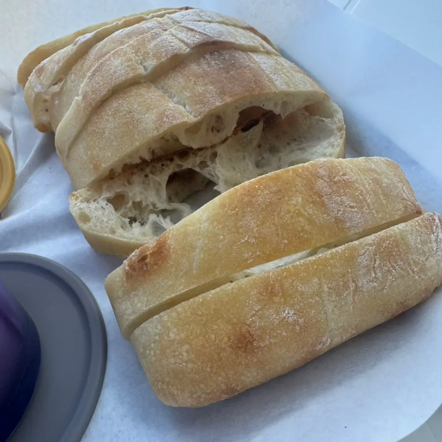 Plain ciabatta served with balsamic