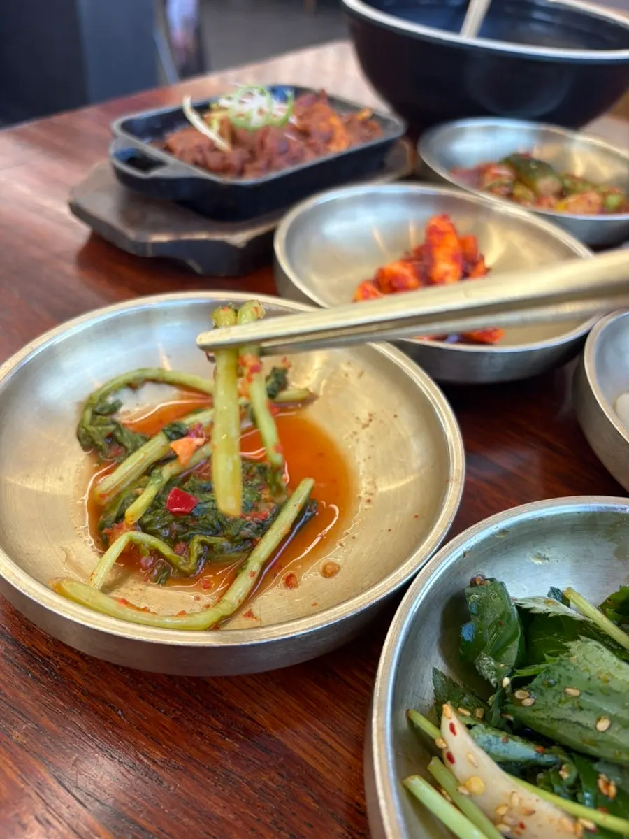 Japchae and seasoned vegetable side dishes