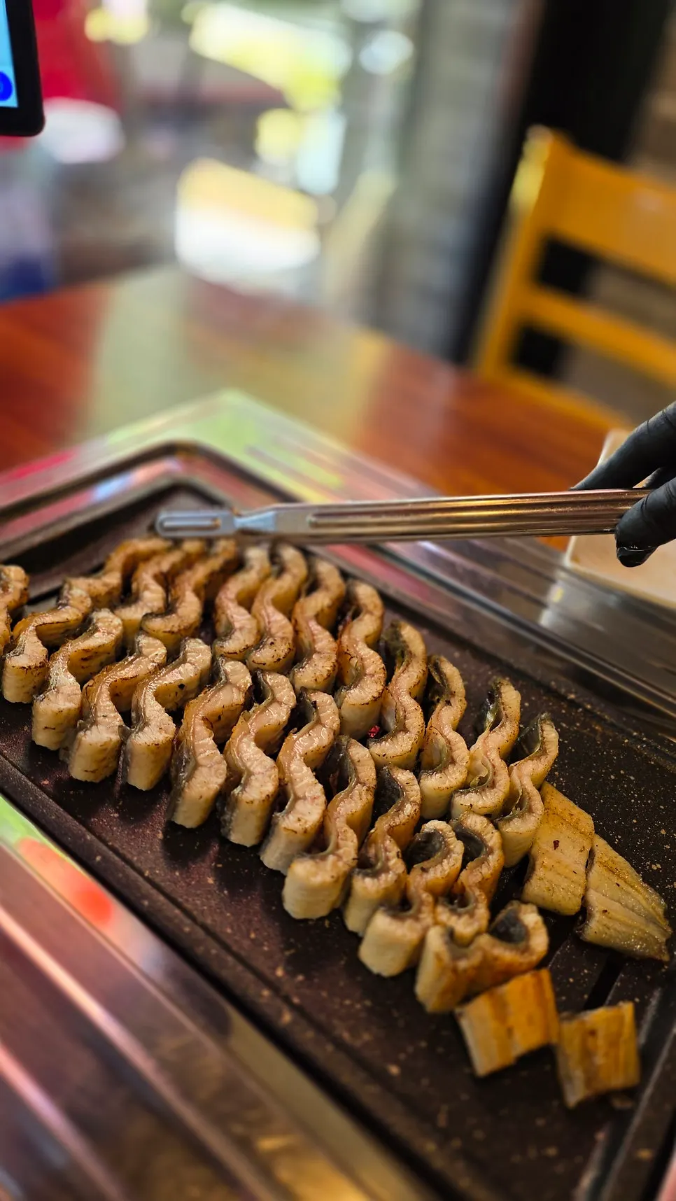 Full platter of pre-seared freshwater eel