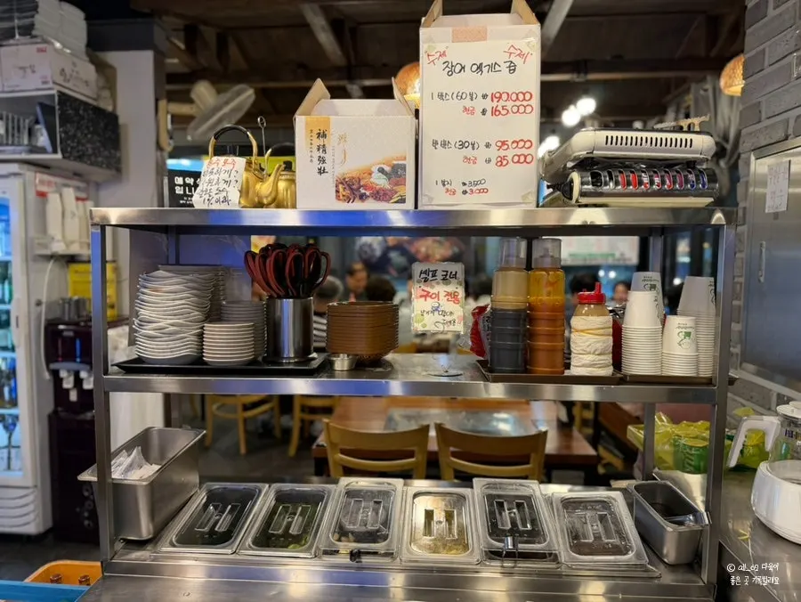 Store sign introducing the second-generation eel expertise