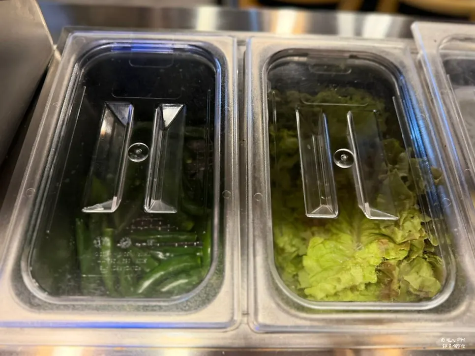 The self-serve bar area on one side of the restaurant