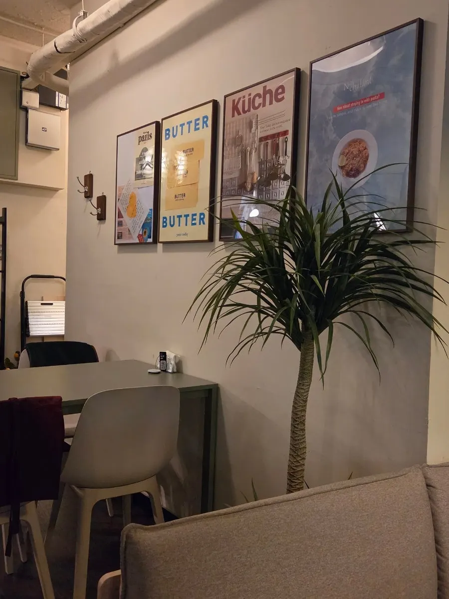 A section of the restaurant decorated with tasteful decor