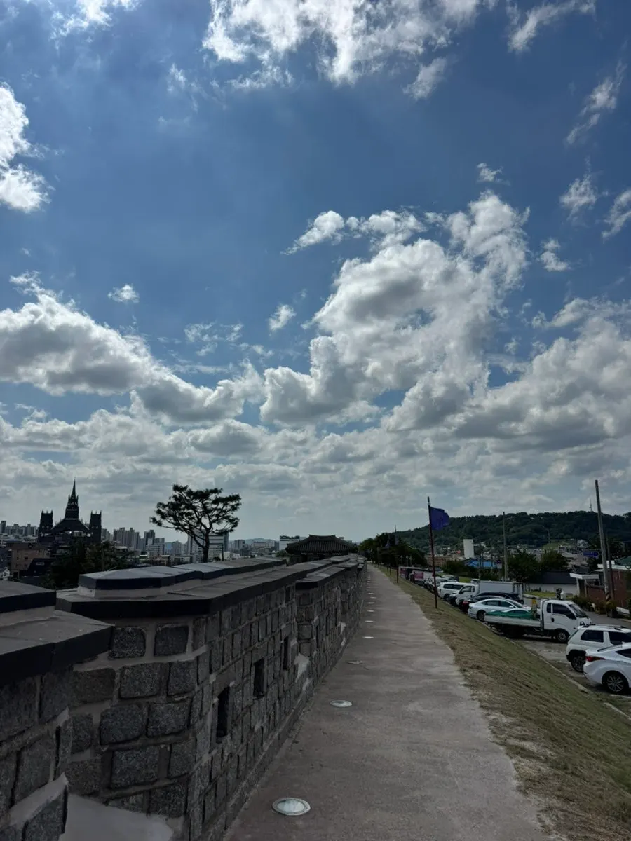 View of Hwaseong Fortress from the 3rd-floor window