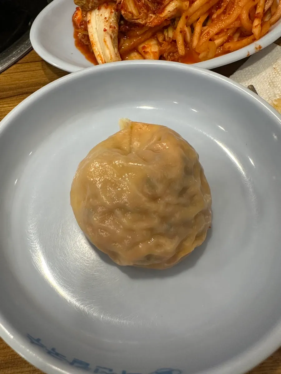 만두 반반 두 가지 만두 클로즈업