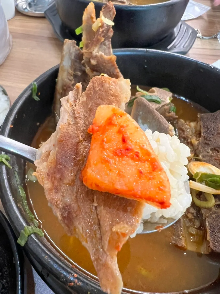 밥과 함께 먹는 뼈해장국 한 술