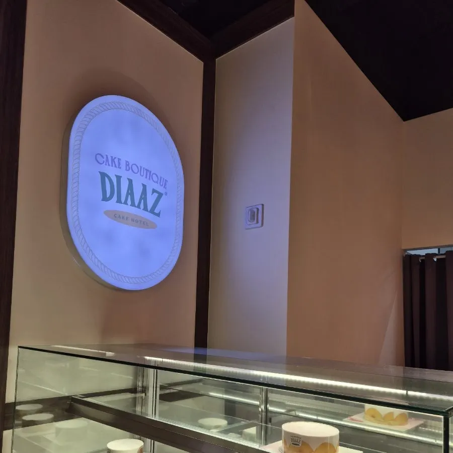 Entrance banner explaining the premium cakes