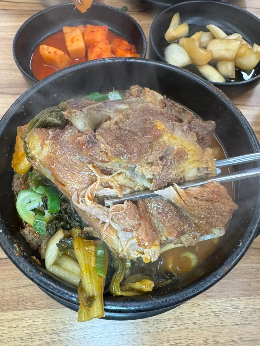 살이 많이 붙은 뼈 한 덩이