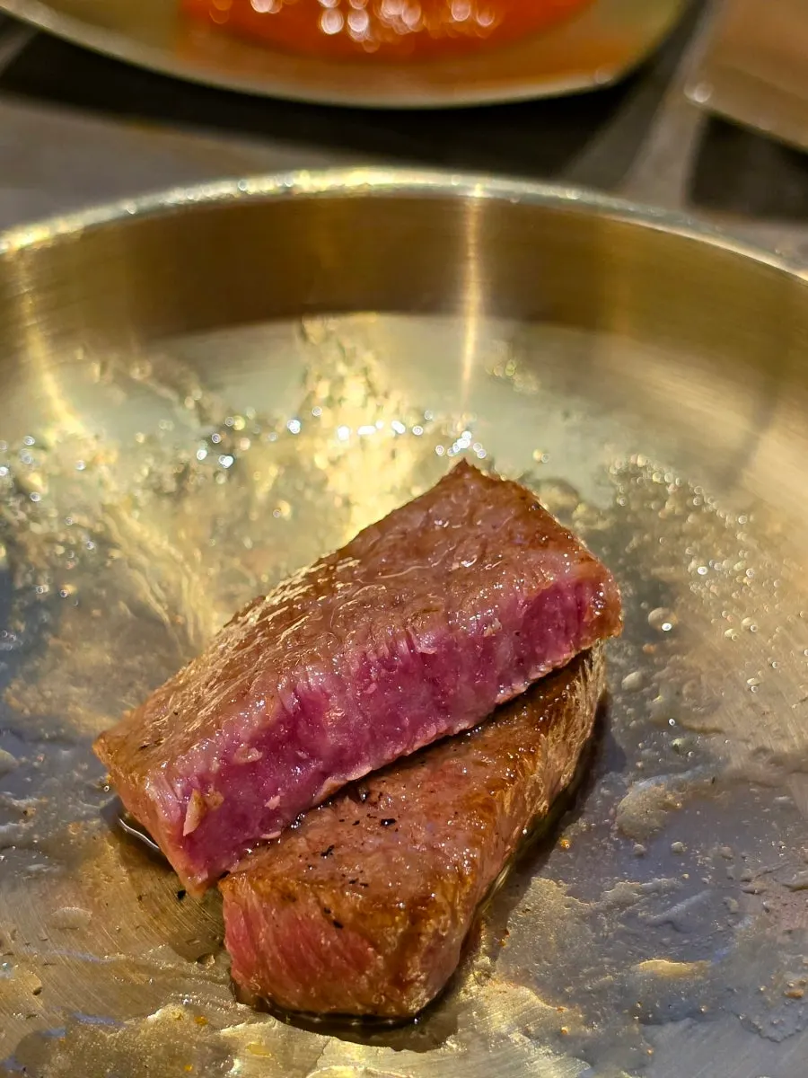 Skirt steak grilled rare