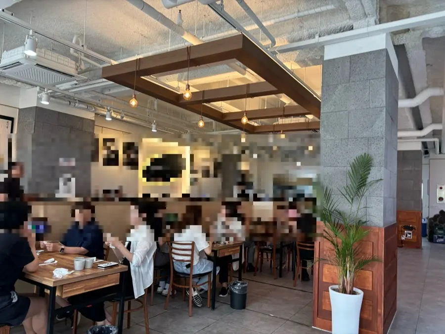 Dining room filled with lunchtime customers