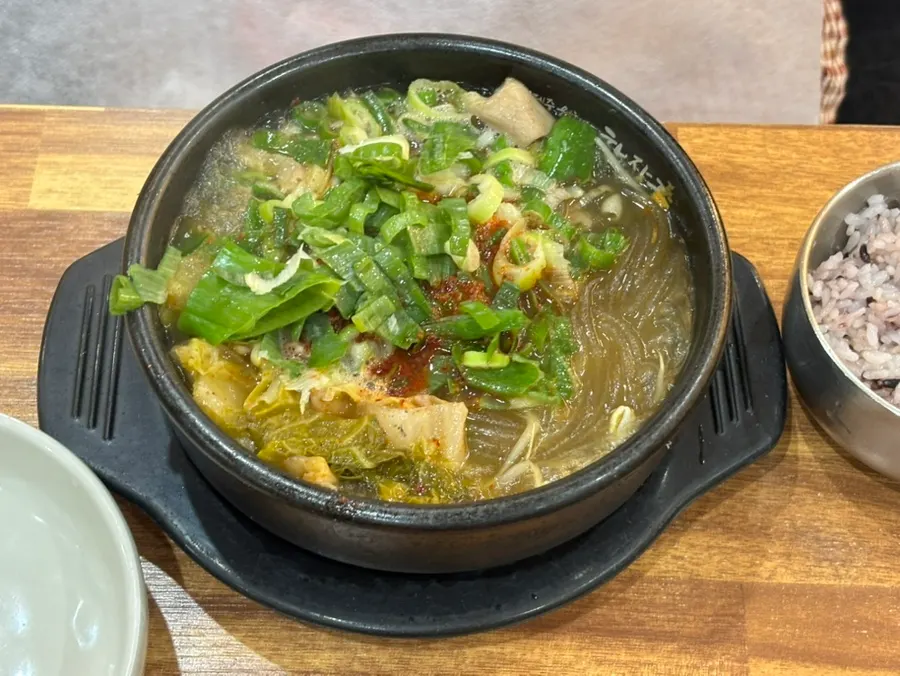 Glass noodles among the ingredients in the haejangguk