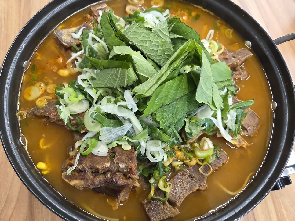 Gamjatang bones with plenty of meat attached