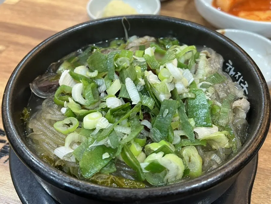 A steaming bowl of haejangguk