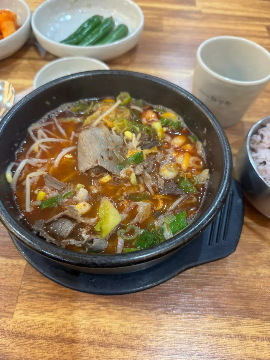 A spoonful of haejangguk broth