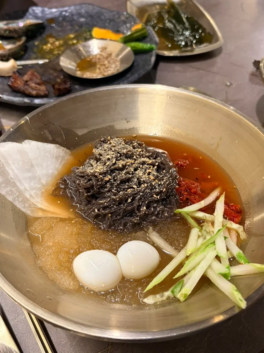 Water naengmyeon received through the receipt review