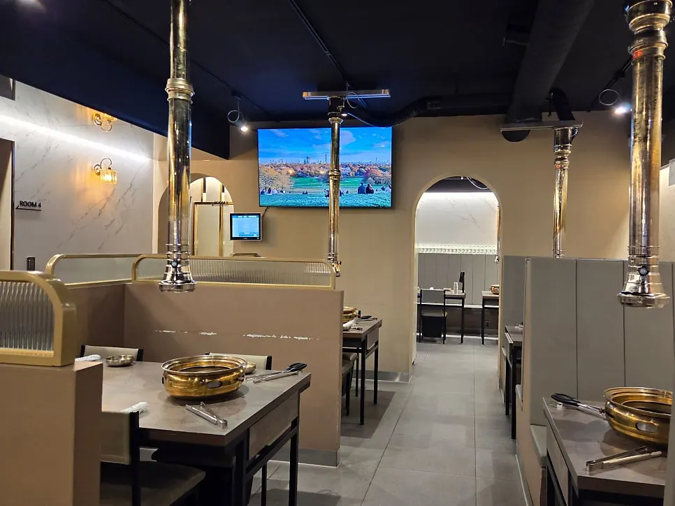 Clean and polished hanwoo restaurant interior