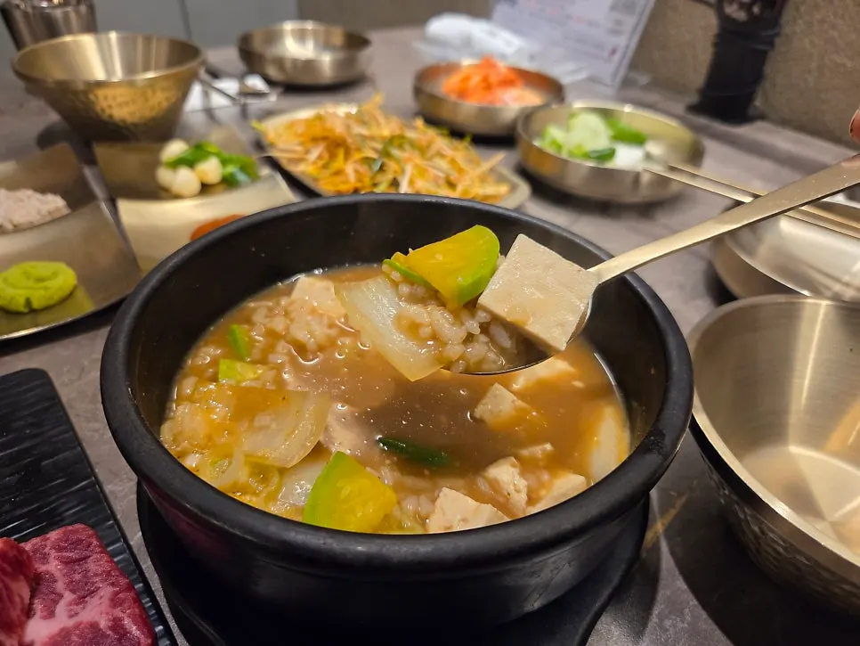 A hanwoo meal spread that was enough for three
