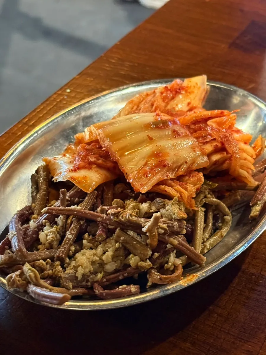 Basic side dishes on a tray