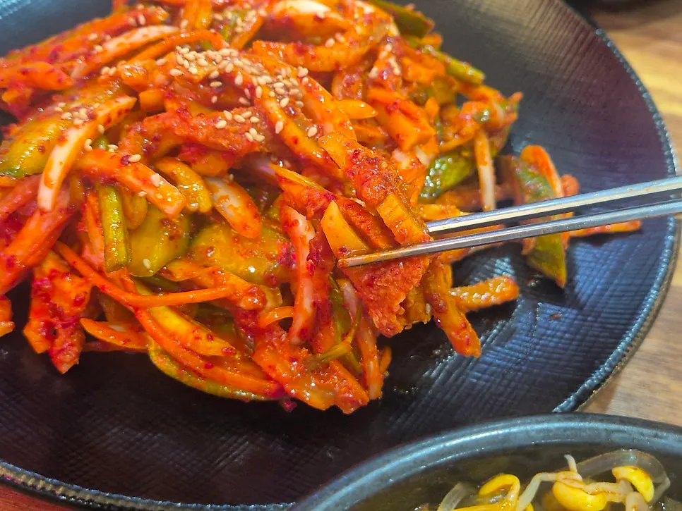 Seasoned tripe salad served alongside haejangguk