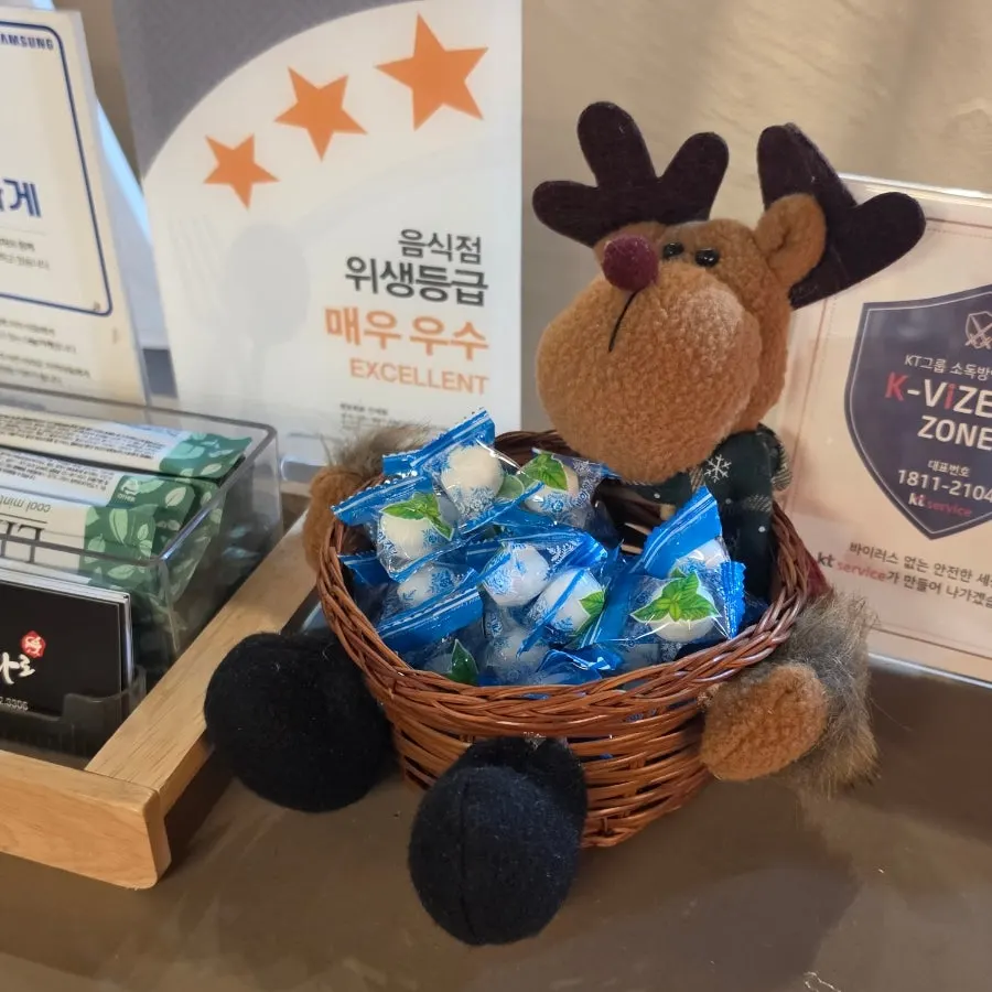 Convenience items for diners inside the restaurant