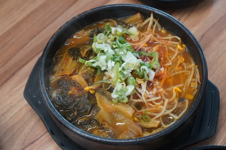 Gopchang seonji haejangguk and ugeoji pork bone haejangguk