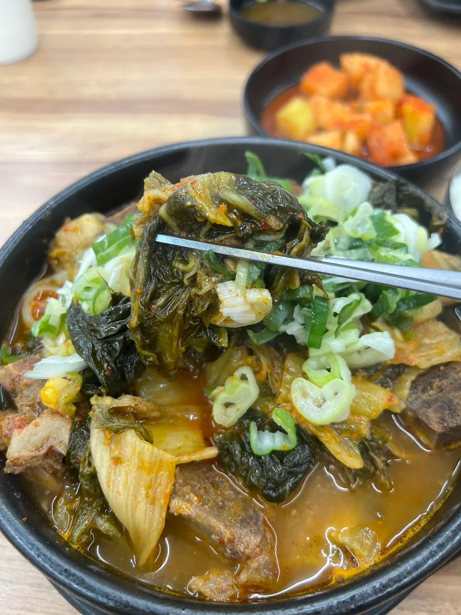 Piping-hot regular-spicy pork bone soup