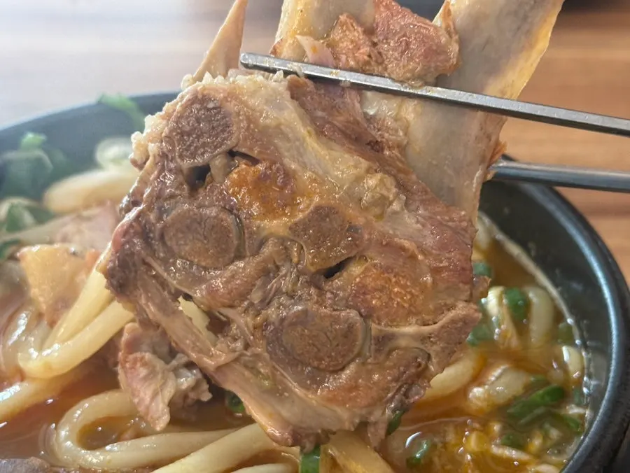 Generous bowl of udon noodle haejangguk