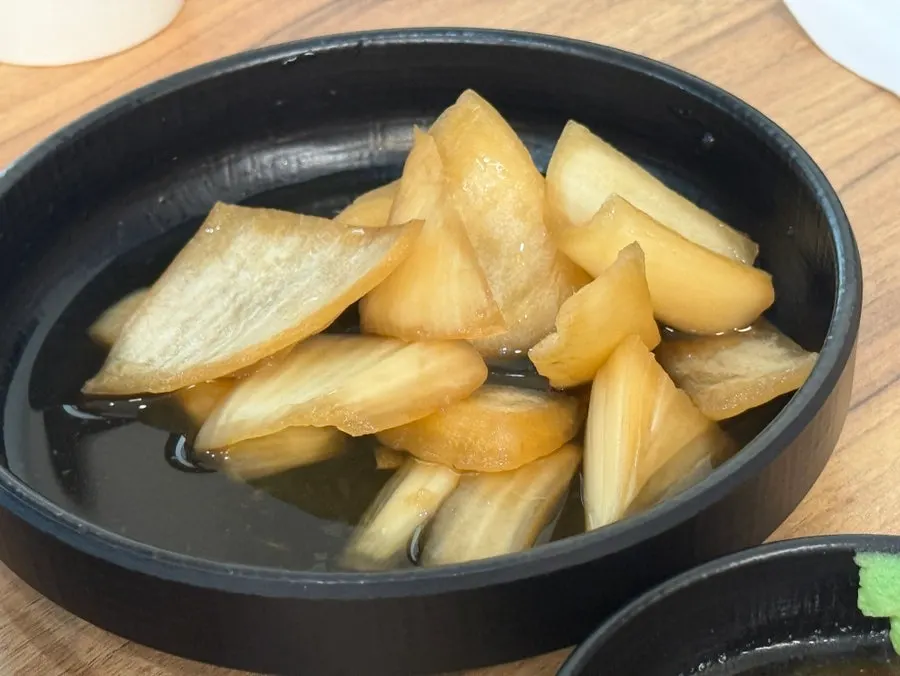 Pickled onions served as a side dish