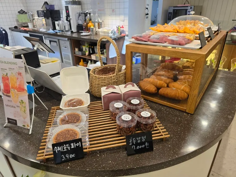 Bakery corner with salt bread and garlic bread