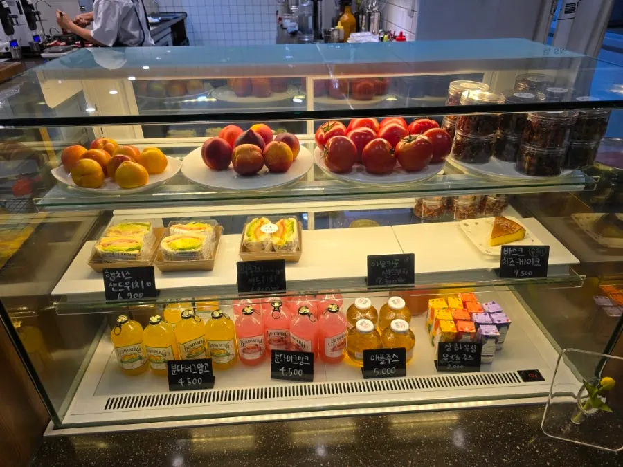 Display of candied walnuts, macarons and other desserts