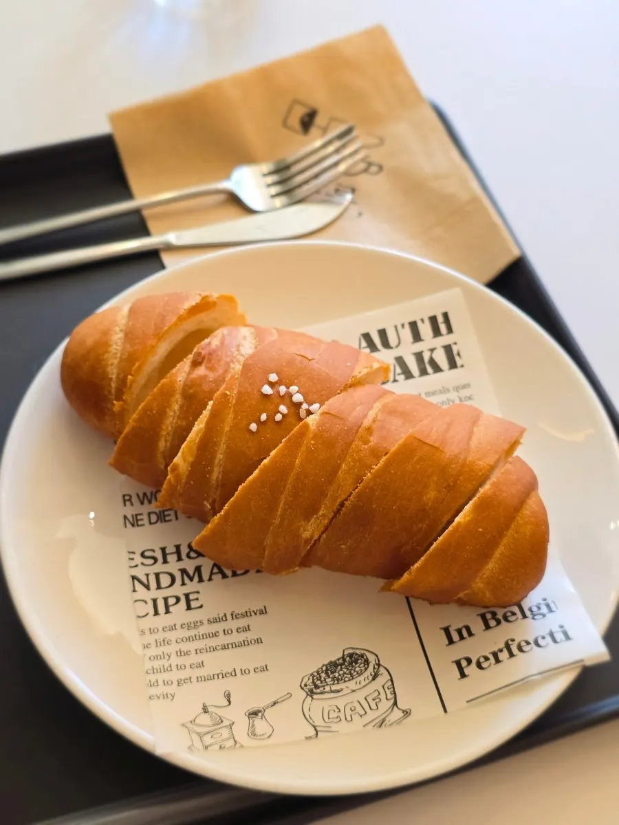Warm salt bread served fresh