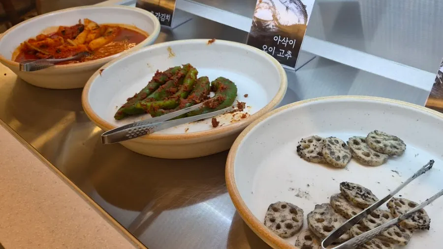 Free rice and self-serve bar side dish corner