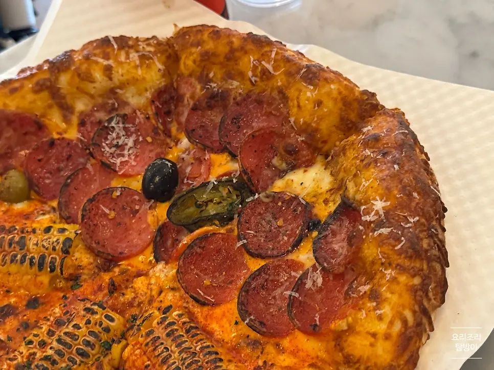 Slice of pizza with pepperoni topping
