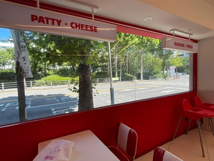 Spacious, clean interior of 666 Burger Main Branch