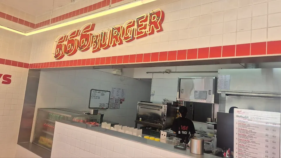 Tables and seating at 666 Burger Main Branch