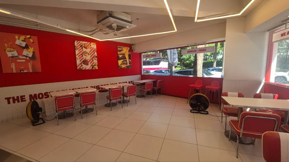 Interior of 666 Burger Main Branch with no customers at opening time