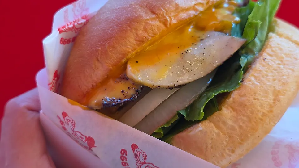 The Mushroom Burger topped with mushrooms