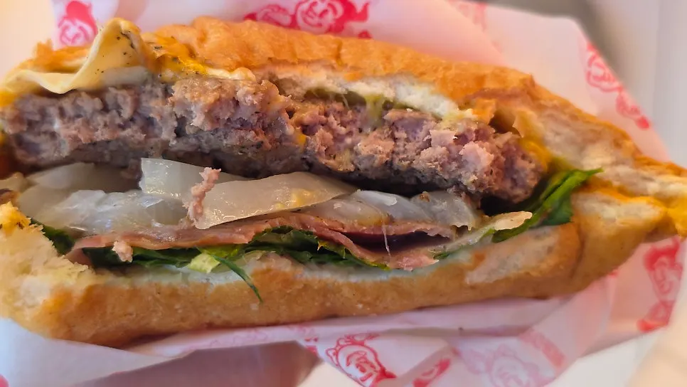 Two burgers ordered for a solo meal