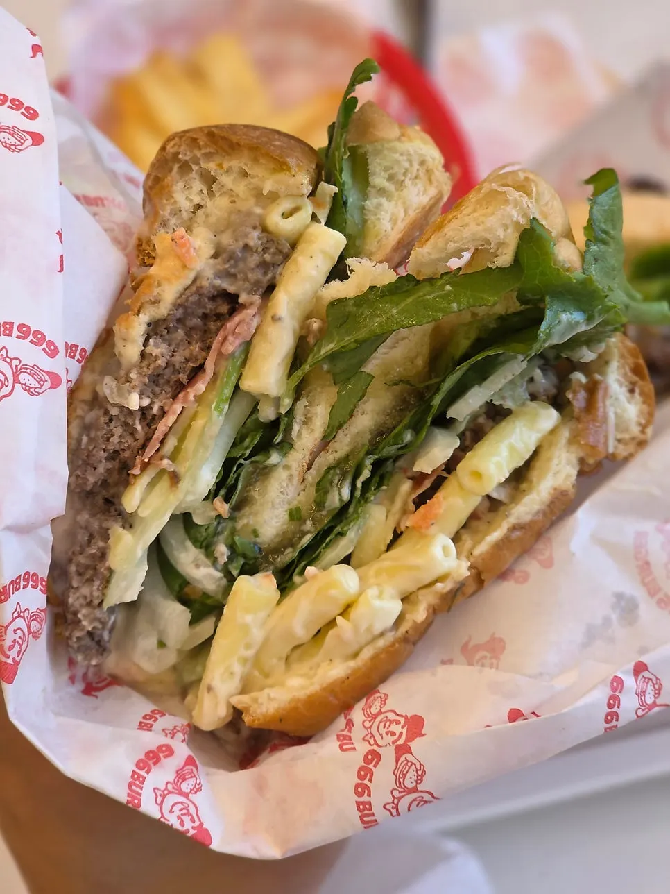 Macaroni Burger and Real Bulgogi Burger side by side
