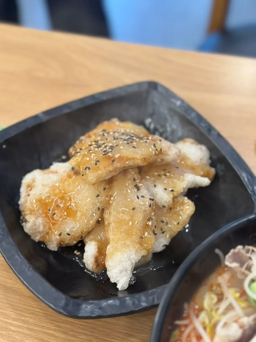 Peanut sauce at the self-serve sauce bar