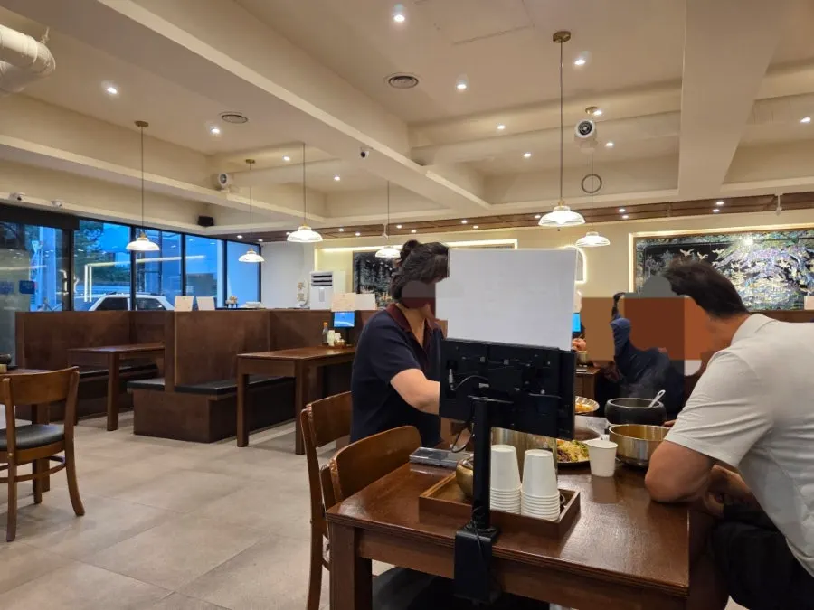 Dining hall seating at Boriook Main Branch after customers left