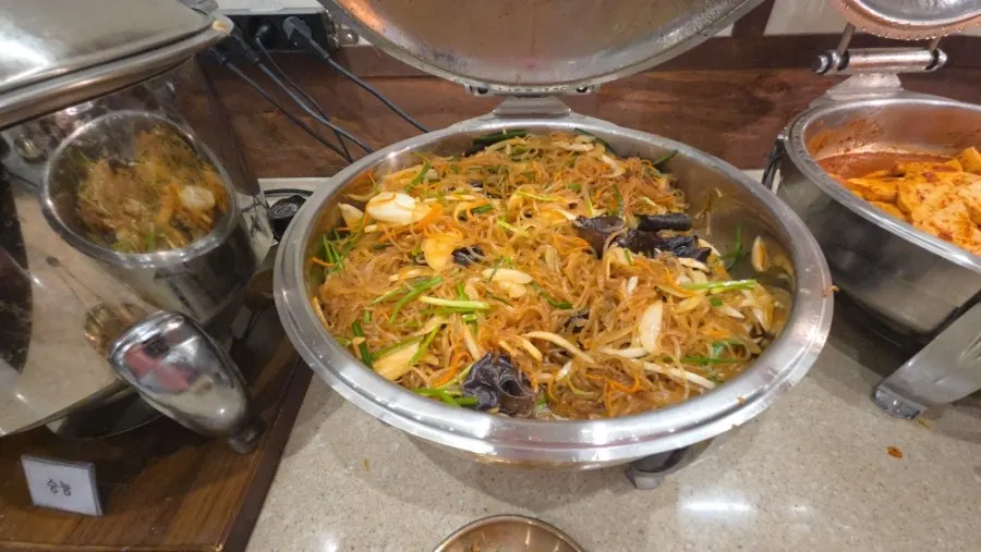 Japchae with generous ingredients