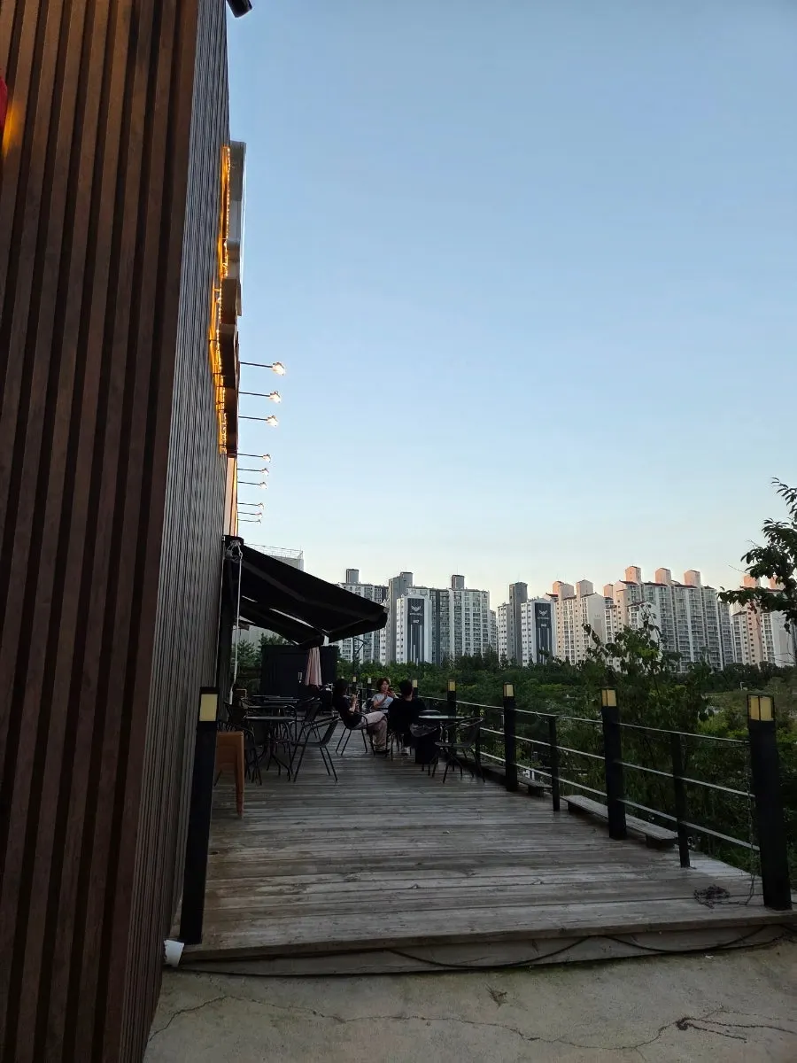Outdoor terrace next to the Boriook Main Branch building
