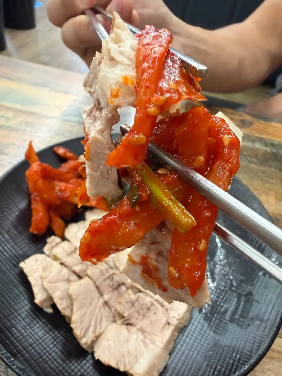 Piring bossam dengan kimchi