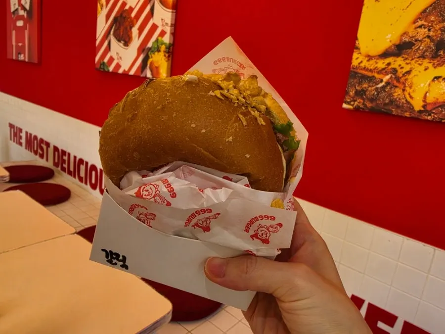 Garlic Boom burger at 666 Burger