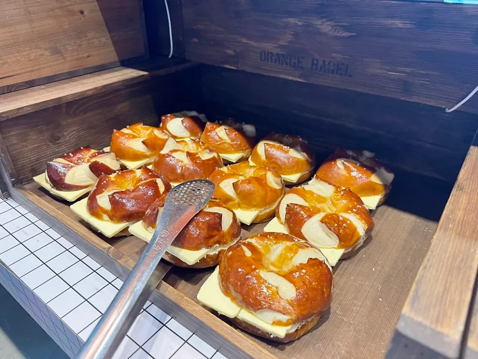 Laugen bagel sprinkled with salt grains