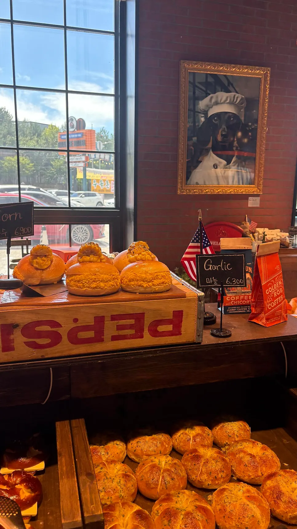 Display of various bagel types