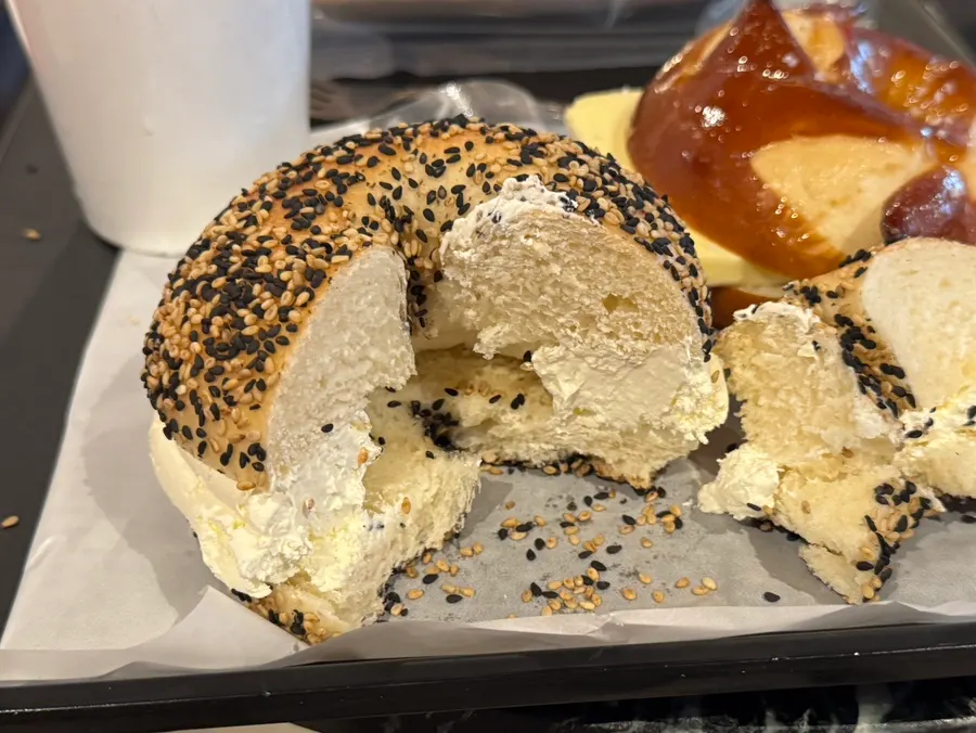 Double Cream bagel filled with cream