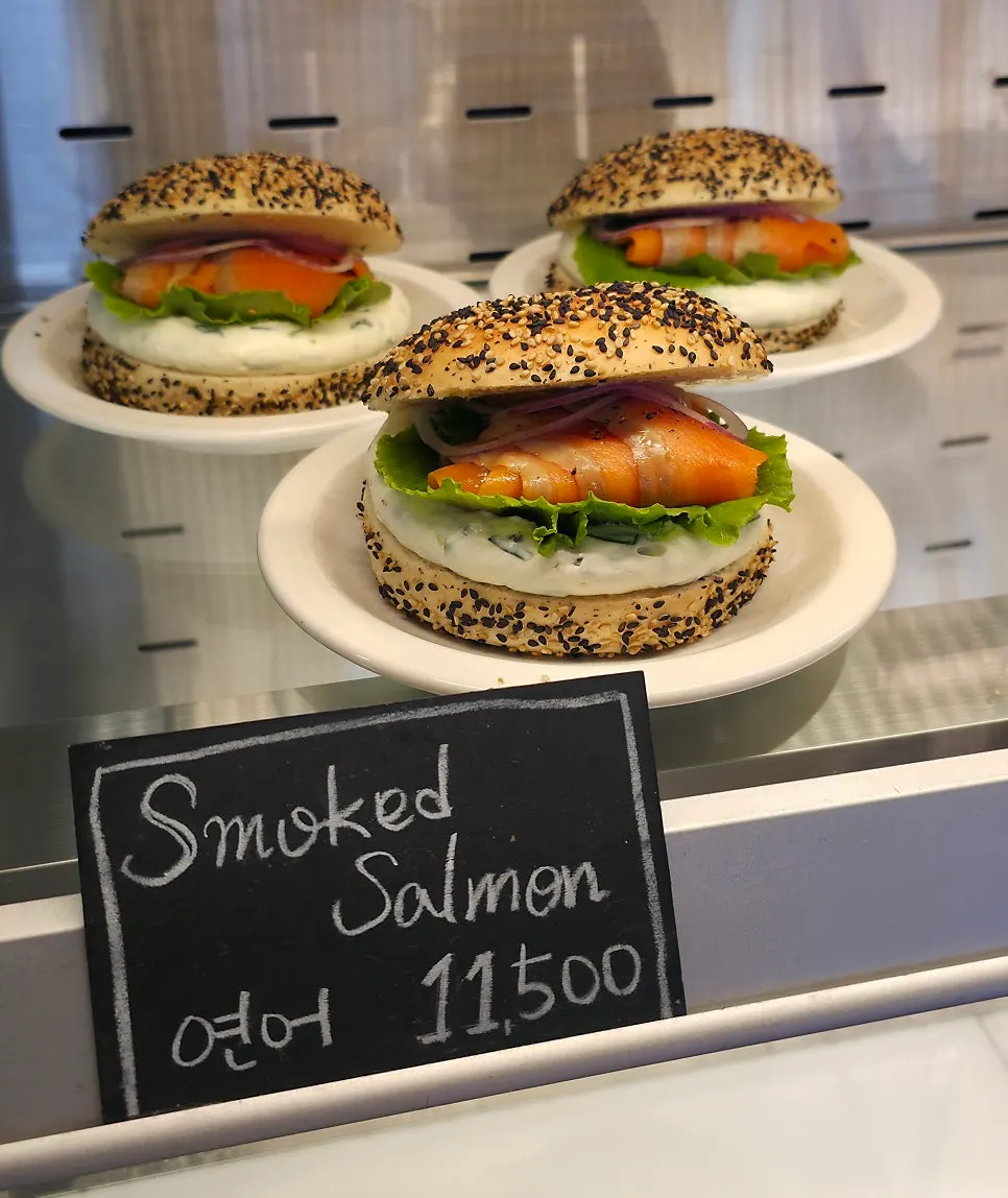 Orange Bagel's own packaging box for 4 bagels