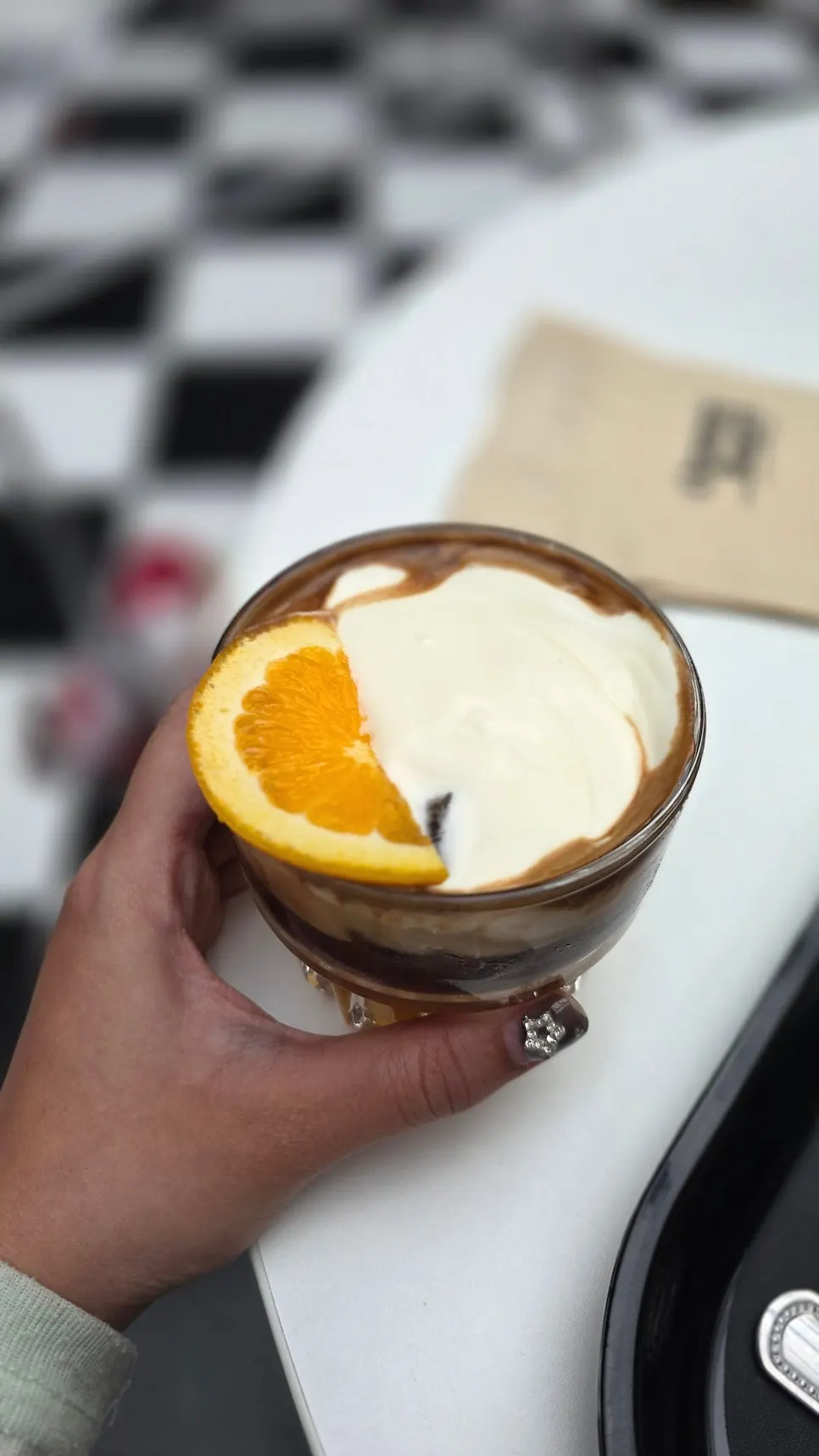 Orange Breeze, a cream latte-style drink