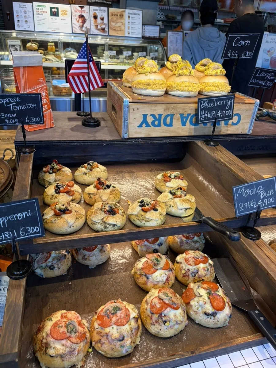 Café interior decorated for the season
